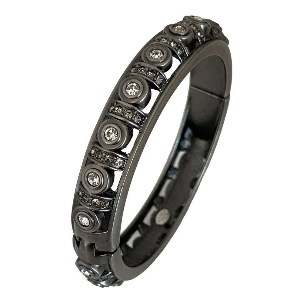 New Kirks Folly Crystal Bracelet Hematite Tone Magnetic Clasp - 1G